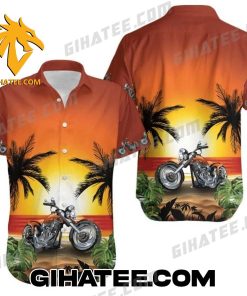 Motorcycles Harley Davidson X Sunset Coconut Hawaiian Shirt and Shorts Sets Gift For True Fans