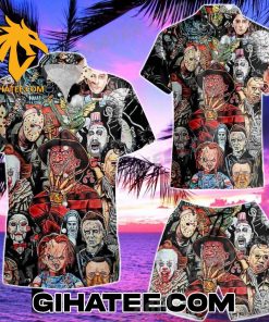 New Design Horror Movie Characters Halloween Hawaiian Shirt And Shorts Beach