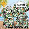 Oakland Raiders Pineapple Tropical Forest Hawaiian Shirt And Shorts Combo