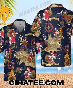 Pirates of the Caribbean Version Mickey Mouse And Friends Short-Sleeve Hawaiian Shirts