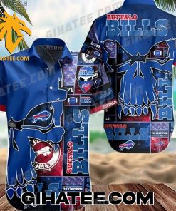 Punisher Skull X Logo Buffalo Bills Hawaiian Shirt Shorts Combo