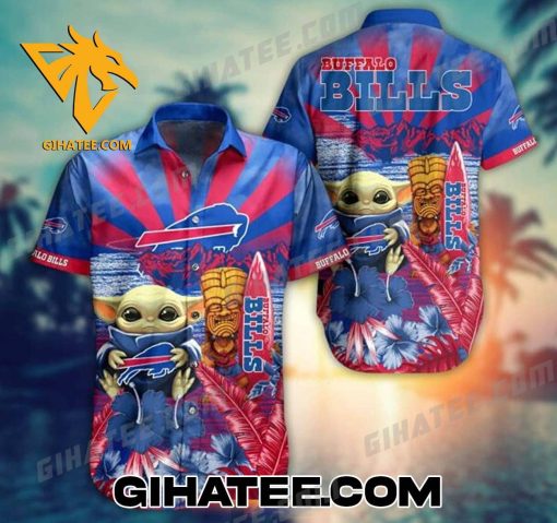 Tiki Surfing X Baby Yoda Buffalo Bills Hawaii Shirt And Beach Short Set