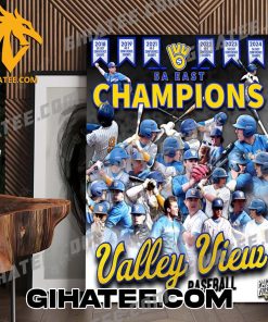 Valley View Blazer Baseball Champions 2024 5A East Championship Poster Canvas