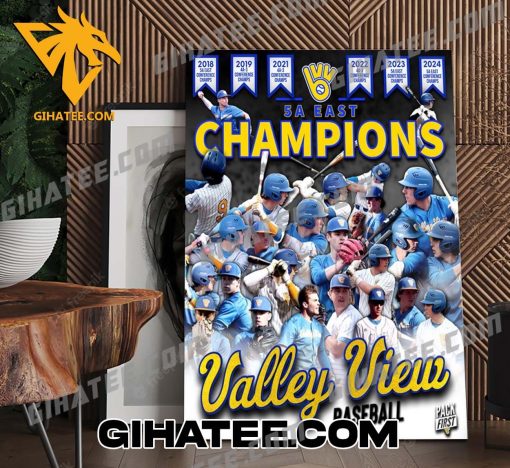 Valley View Blazer Baseball Champions 2024 5A East Championship Poster Canvas