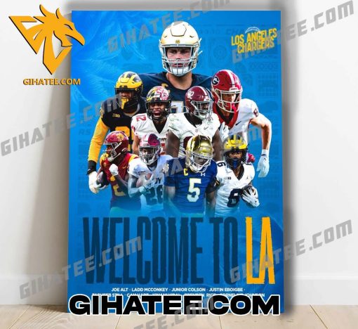 Welcome To LA Los Angeles Chargers NFL 2024 Poster Canvas