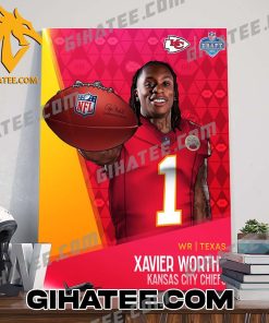 Xavier Worthy Kansas City Chiefs 2024 NFL Draft Poster Canvas