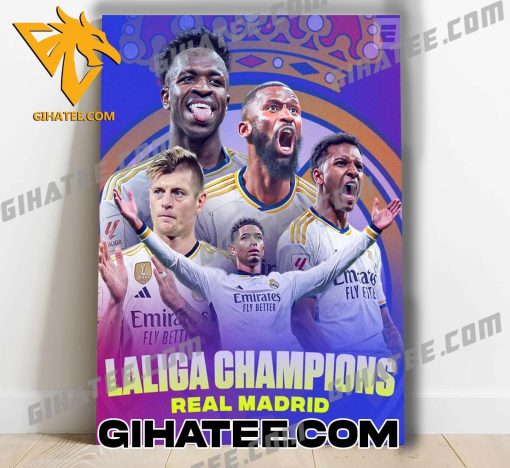 2024 Real Madrid Have Won Laliga Poster Canvas