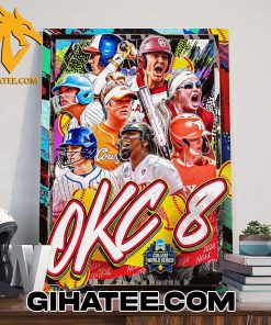 2024 Womens College World Series Oklahoma City OKC 8 NCAA Softball Poster Canvas