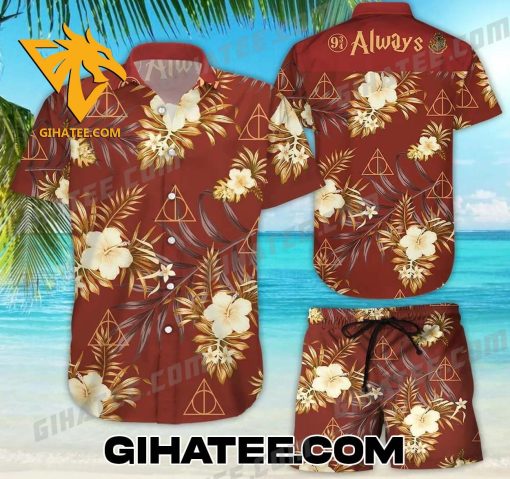 Always Logo Harry Potter Hawaiian Shirt And Shorts Set