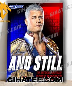 And Still The American Nightmare Cody Rhodes WWE Backlash 2024 Poster Canvas