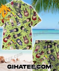Anime Naruto Chibi Characters Hawaiian Shirt And Shorts Set