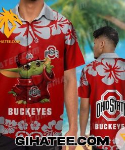 Baby Yoda Ohio State Buckeyes Hawaiian Shirts And Shorts Matching