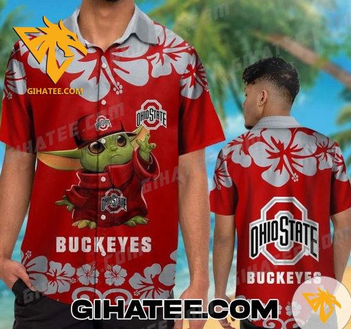 Baby Yoda Ohio State Buckeyes Hawaiian Shirts And Shorts Matching