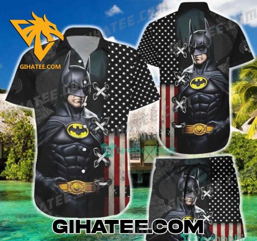 Batman The Dark Knight American Flag Hawaiian Shirt Shorts