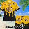 Bee Honey Gucci Hawaiian Shirt And Beach Shorts Black Yellow Color