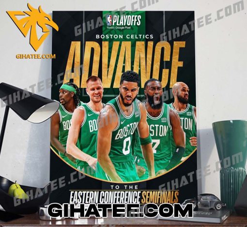 Boston Celtics advance to the Eastern Conference Semifinals NBA Playoffs 2024 Poster Canvas