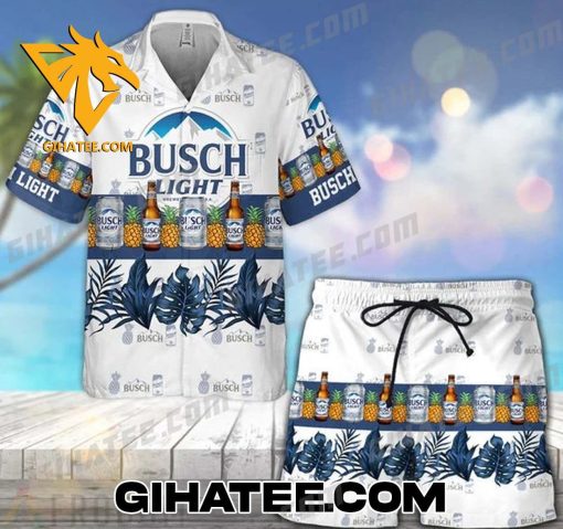 Busch Light Lover Tropical Pineapple Beer Hawaiian Shirts And Shorts Matching