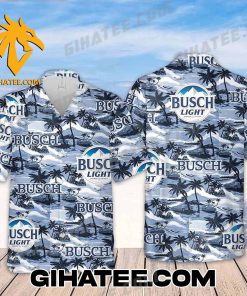 Busch Light Sea Island Pattern Short-Sleeve Hawaiian Shirts