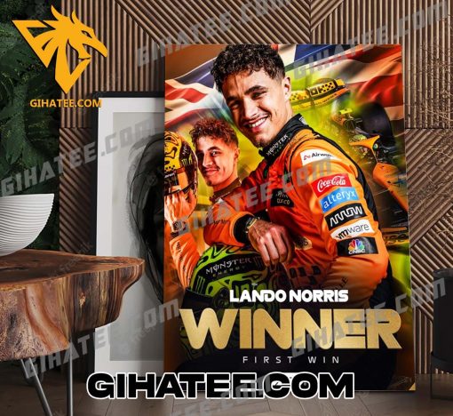 CONGRATULATIONS LANDO NORRIS WINS THE MIAMI GRAND PRIX 2024 POSTER CANVAS