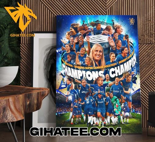 Chelsea FC Champions Womens Super League 2024 Poster Canvas