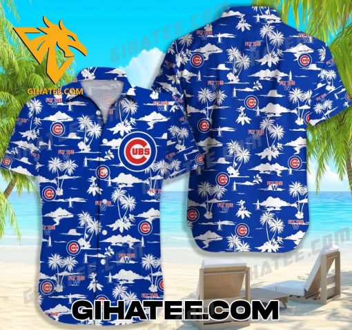 Chicago Cubs Logo Coconut Island Hawaiian Shirts And Shorts Matching