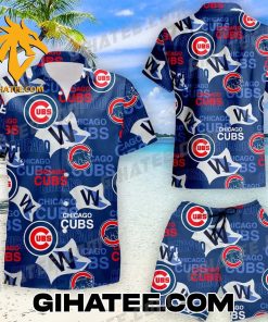 Chicago Cubs Logo Pattern Hawaiian Shirt And Shorts Set
