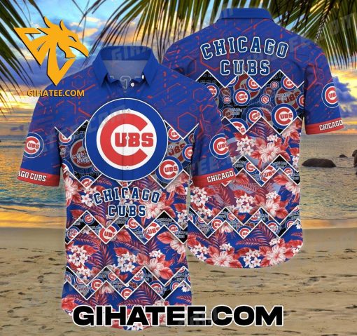 Chicago Cubs Tropical Hibiscus Hawaiian Shirt And Shorts