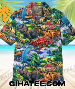 Colorful Prehistoric Dinosaurs Hawaiian Shirt Shorts