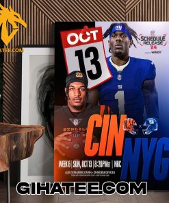 Coming Soon Cincinnati Bengals Vs New York Giants 2024 Poster Canvas