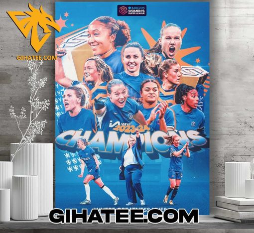 Congrats Chelsea FC Womens Champs 2024 Barclays WSL Championship Poster Canvas