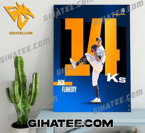 Congrats Jack Flaherty 14ks Detroit Tigers MLB Poster Canvas