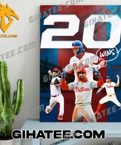 Congrats Philadelphia Phillies 20 Wins MLB Poster Canvas