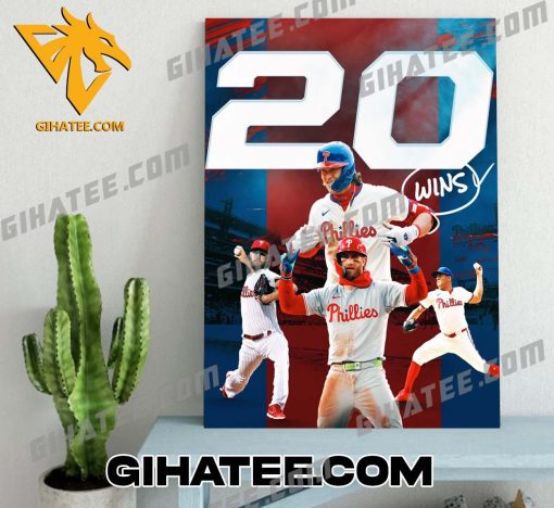 Congrats Philadelphia Phillies 20 Wins MLB Poster Canvas