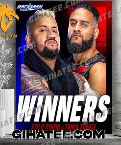 Congrats Solo Sikoa And Tama Tonga Winners WWE Backlash Poster Canvas
