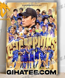 Congratulations Japan First 2-Times Champions U23 Asian Cup Qatar 2024 Poster Canvas
