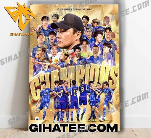 Congratulations Japan First 2-Times Champions U23 Asian Cup Qatar 2024 Poster Canvas