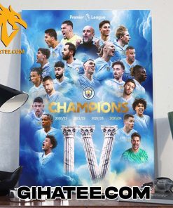 Congratulations Manchester City Champions 2020 To 2024 Poster Canvas Gift For True Fans