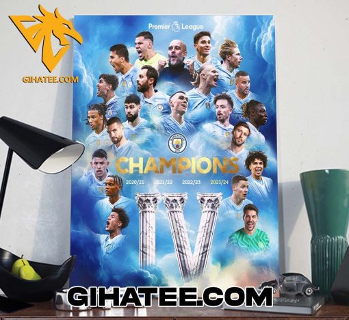 Congratulations Manchester City Champions 2020 To 2024 Poster Canvas Gift For True Fans