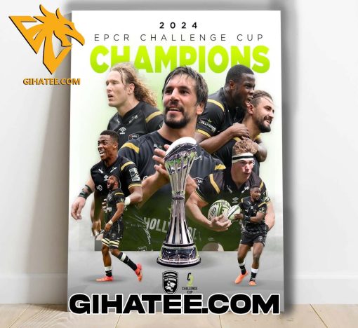 Congratulations The Sharks Champs 2024 EPCR Challenge Cup Championship Poster Canvas