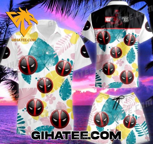 Deadpool Logo Pattern Marvel Studios Hawaiian Shirt And Shorts