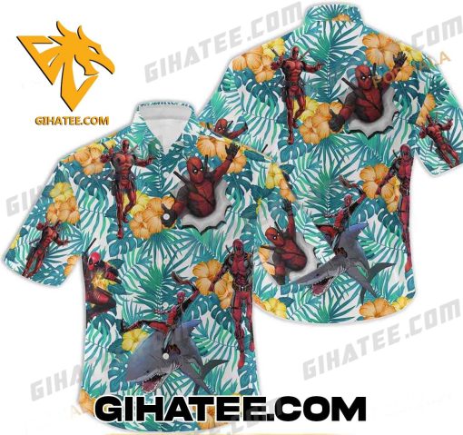 Deadpool Marvel Tropical Flower Hibiscus Hawaiian Shirt Shorts