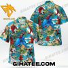 Deadpool Shark Hibiscus Tropical Forest Hawaiian Shirt And Shorts Set