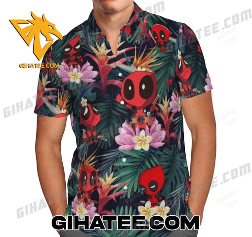 Funny Deadpool Tropical Forest Hawaiian Shirts And Shorts Matching