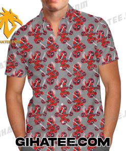 Funny Stitch Deadpool Hawaiian Shirt And Shorts Set