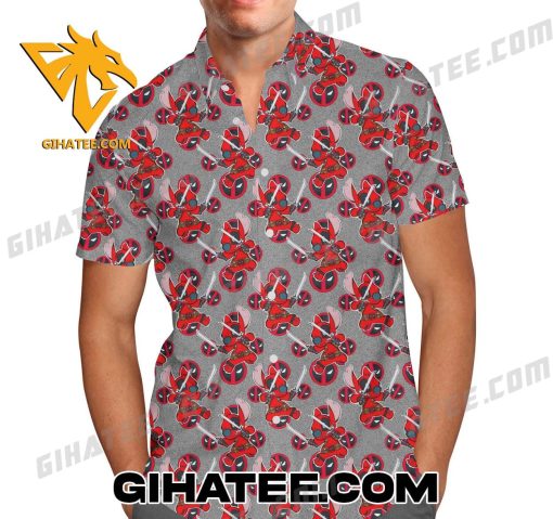 Funny Stitch Deadpool Hawaiian Shirt And Shorts Set