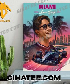 George Russell Mercedes-AMG PETRONAS F1 Team Miami GP 2024 Poster Canvas