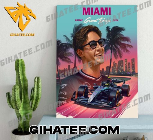 George Russell Mercedes-AMG PETRONAS F1 Team Miami GP 2024 Poster Canvas