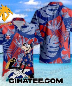 Goofy Tropical Forest Chicago Cubs Hawaiian Shirt Set