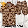 Gucci Bee Star Brown Black Hawaiian Shirt Set