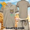 Gucci Tiger Hawaiian Shirt And Shorts Brown Color